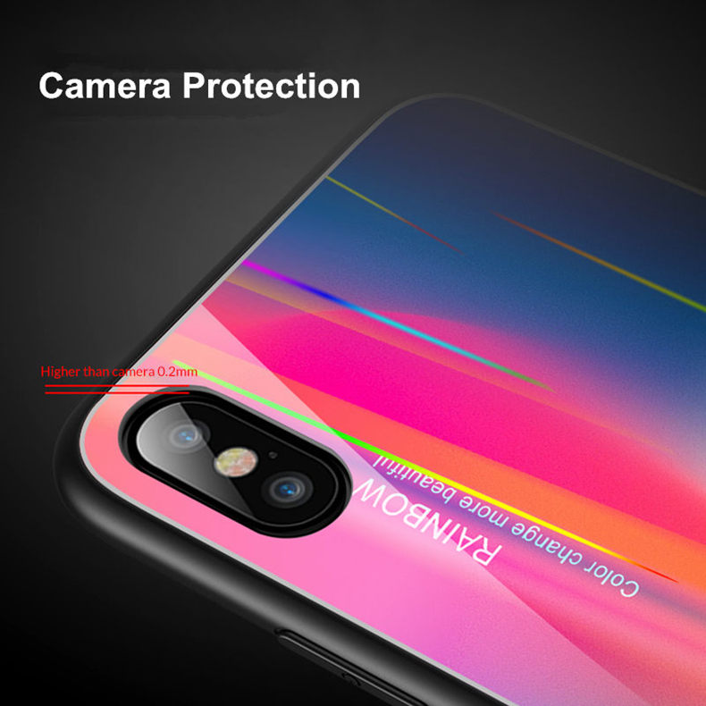 Laser-Aurora-Gradient-Color-Tempered-Glass-Protective-Case-for-iPhone-X-1326685-6