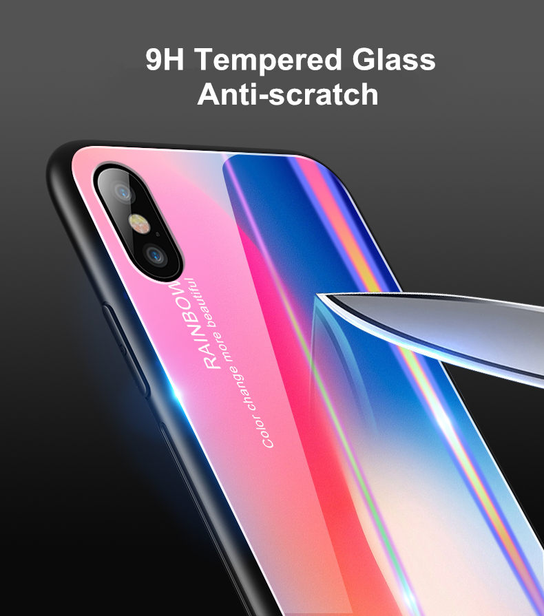 Laser-Aurora-Gradient-Color-Tempered-Glass-Protective-Case-for-iPhone-X-1326685-8