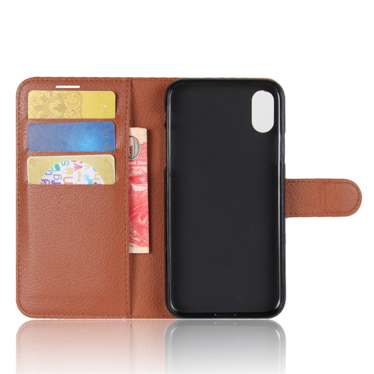Litchi-Texture-Card-Slot-Bracket-Flip-Leather-Case-For-iPhone-X-1196746-4