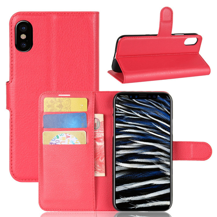 Litchi-Texture-Card-Slot-Bracket-Flip-Leather-Case-For-iPhone-X-1196746-7