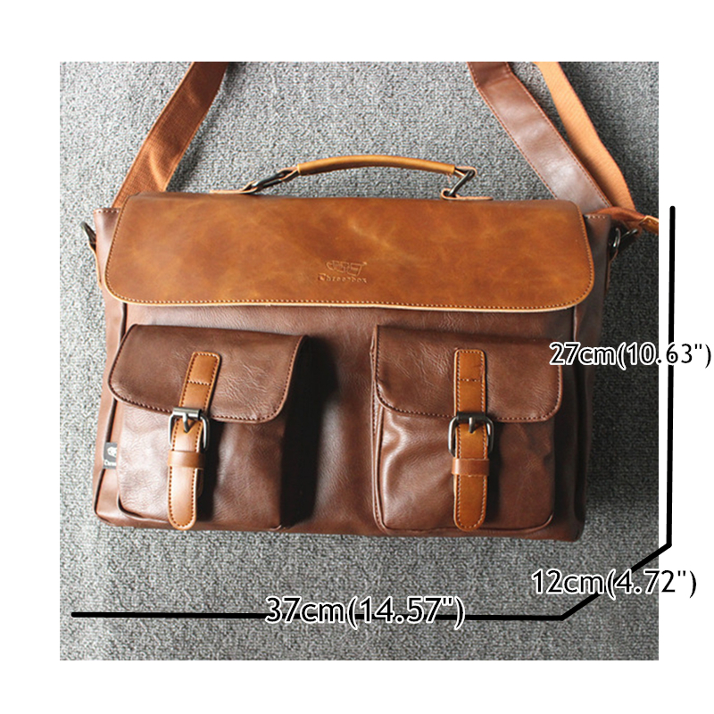 Men-Multi-pocket-Vintage-PU-Leather-Large-Capacity-Laptop-Briefcase-Crossbody-Bag-1285594-2