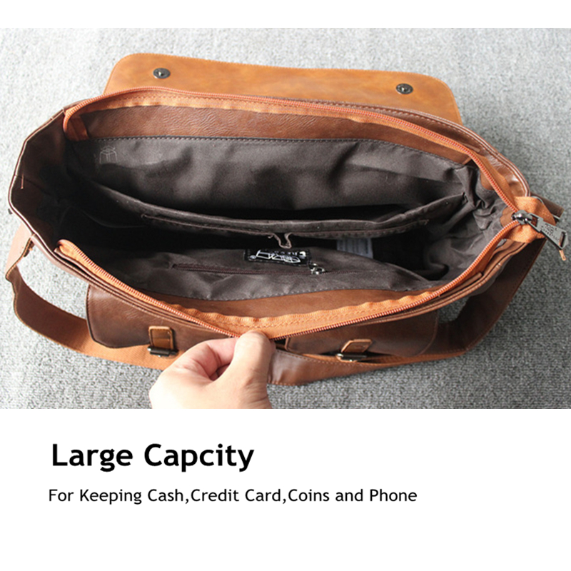 Men-Multi-pocket-Vintage-PU-Leather-Large-Capacity-Laptop-Briefcase-Crossbody-Bag-1285594-4