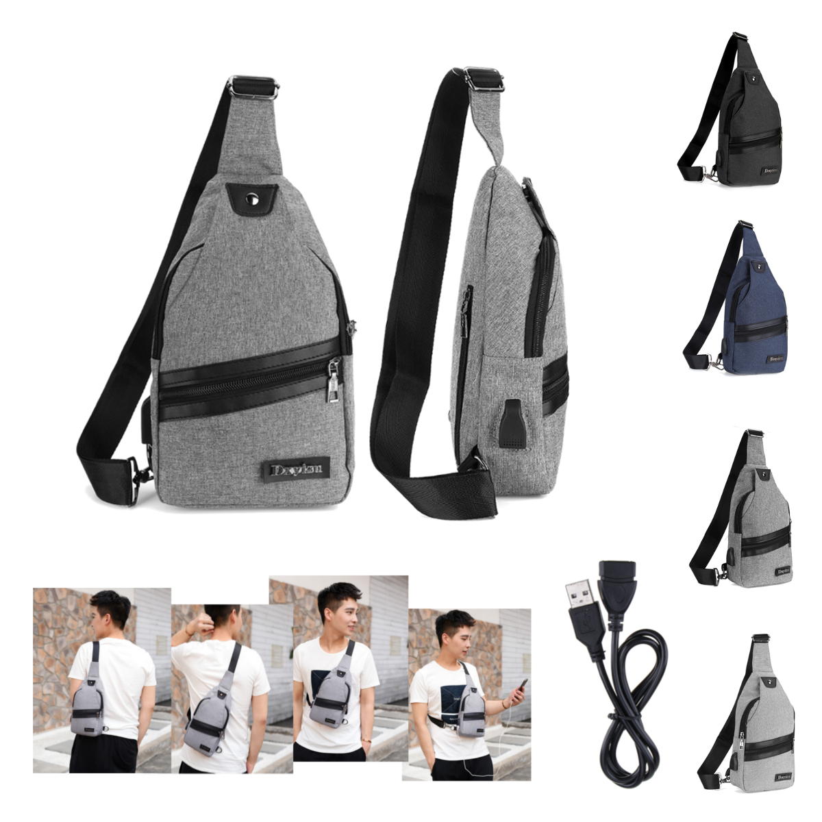 Men-USB-Port-Casual-Canvas-Sport-Outdoor-Chest-Bag-Crossbody-Bag-with-USB-Cable-1200426-1
