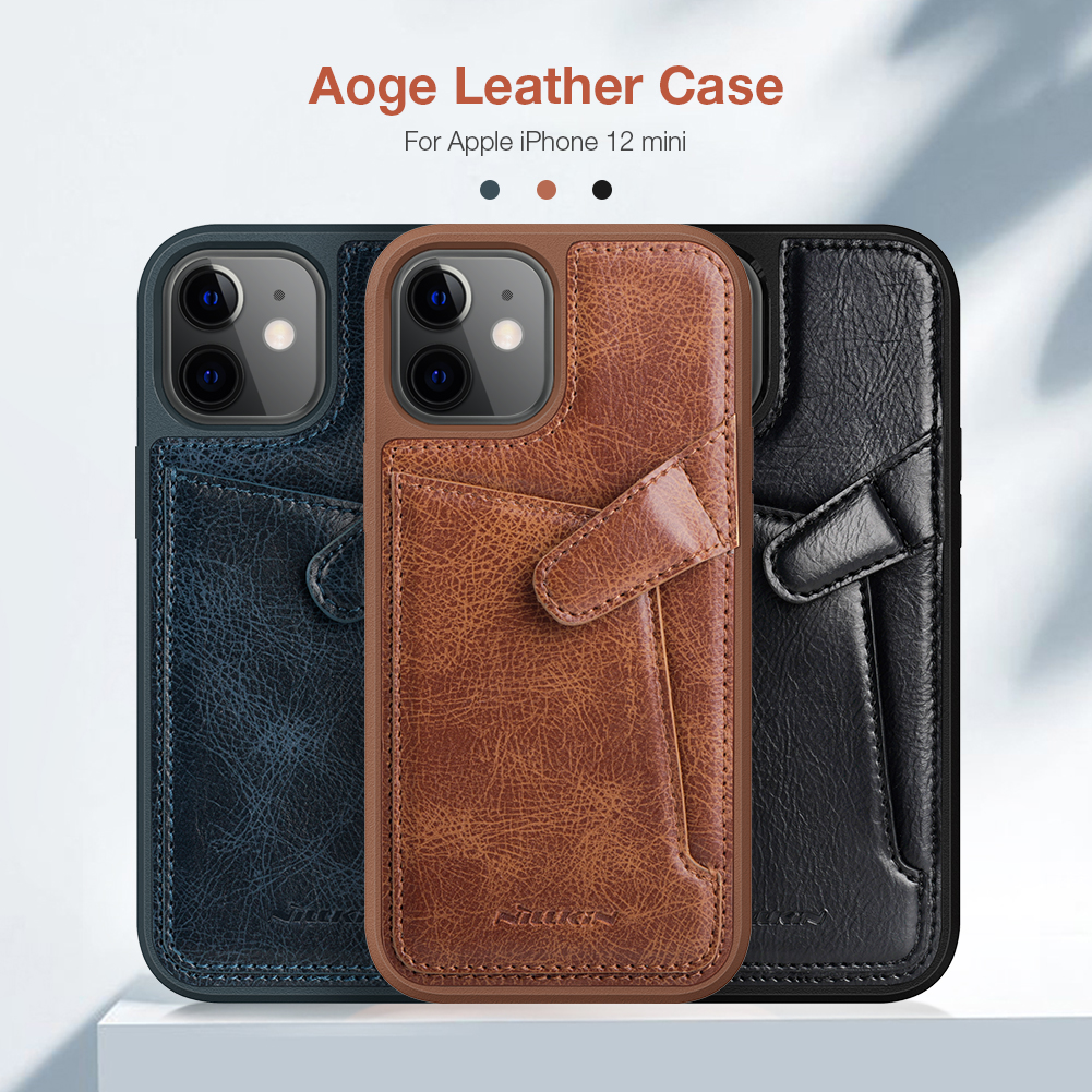 Nillkin-for-iPhone-12-Mini-Case-Business-with-Card-Slot-Holder-Shockproof-Leather-Protective-Case-1768647-1