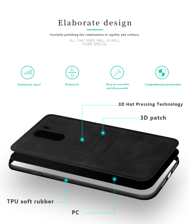 PINWUYO-Fabric-Splice-Soft-Edge-Shockproof-Back-Cover-Protective-Case-for-Xiaomi-Pocophone-F1-Non-or-1424388-2