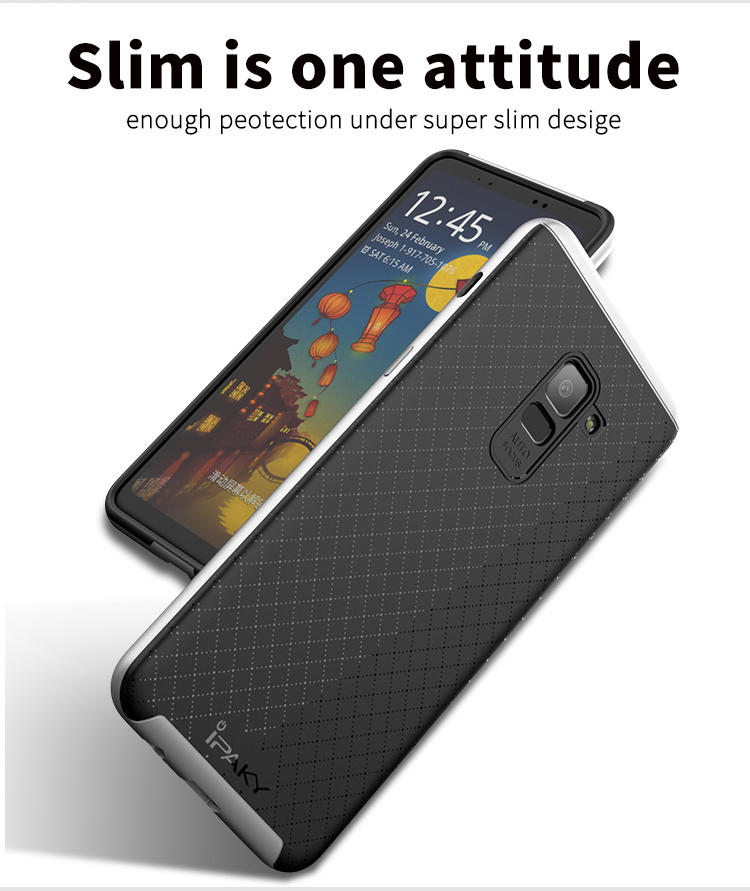 iPaky-Slim-Anti-Fingerprint-PC--TPU-Protective-Case-For-Samsung-Galaxy-A8-Plus-2018-1275790-3