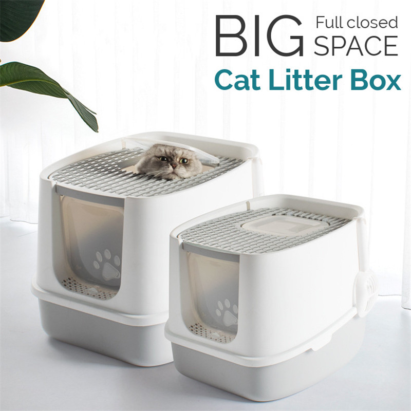 Cat-Litter-Box-Fully-Enclosed-Anti-Splash-Deodorant-Cat-Toilet-For-Cats-Two-Way-with-Shovel-High-Cap-1937865-1