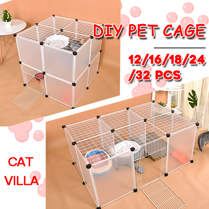 DIY-Large-Cat-Villa-Home-Pet-Bed-Pet-Cage-White-Wire-Fence-Dog-Kennel-Anti-skip-Cat-Fence-Plastic-Ho-1631337-1