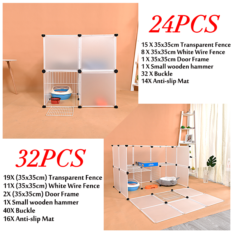 DIY-Large-Cat-Villa-Home-Pet-Bed-Pet-Cage-White-Wire-Fence-Dog-Kennel-Anti-skip-Cat-Fence-Plastic-Ho-1631337-9