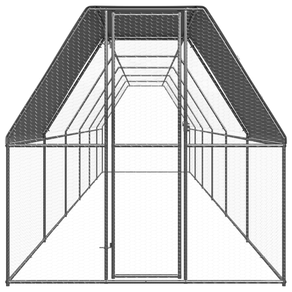 Outdoor-Chicken-Cage-66x394x66-Galvanized-Steel-1971255-5