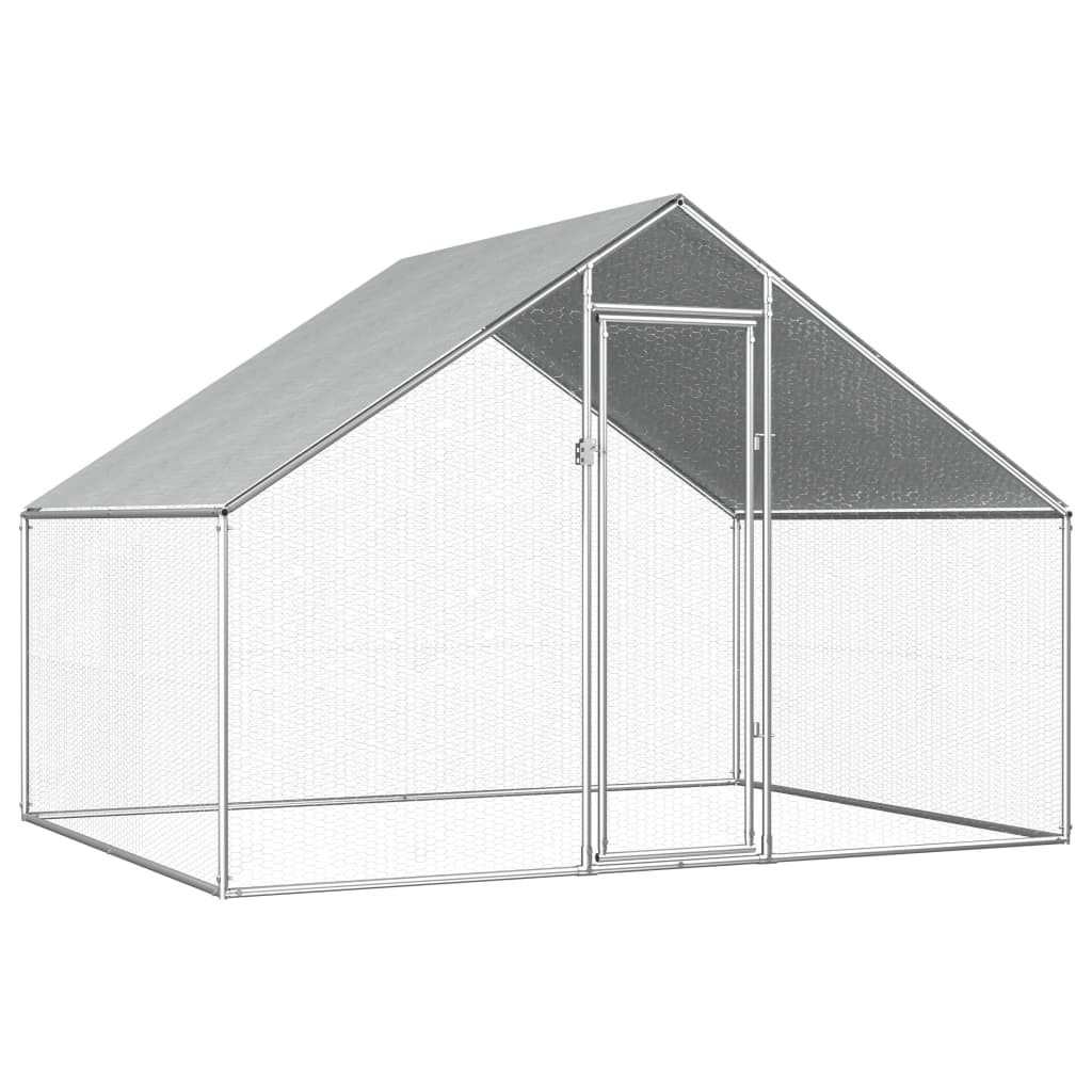 Outdoor-Chicken-Cage-9x66x63quot-Galvanized-Steel-1971298-6