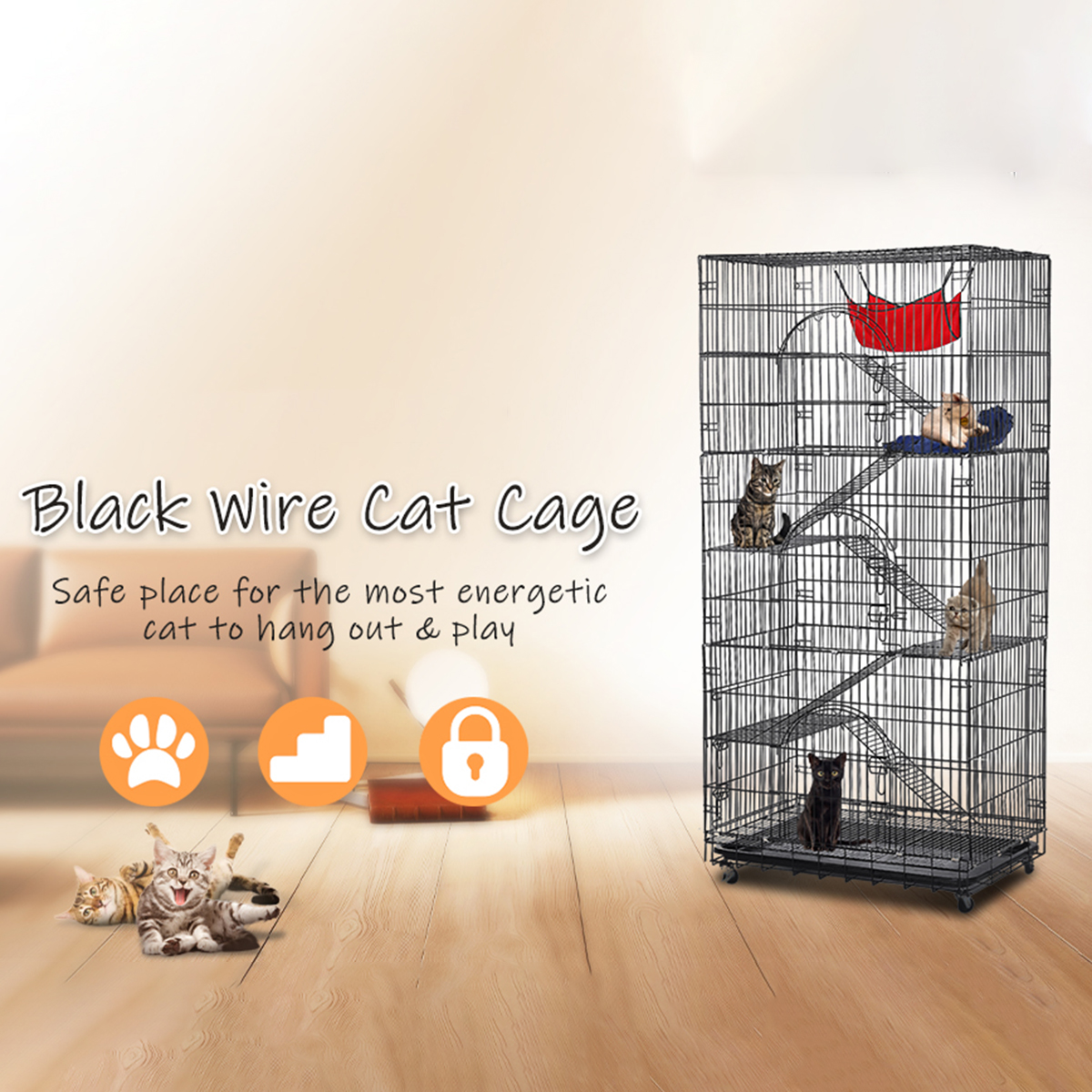 PawGiant-Oversized-6-Tier-Cat-Cage-77quot-Tall-1-5-Cats-wHammock-Cat-Bed--5-Ramp-Ladders-5-Platforms-1931893-1