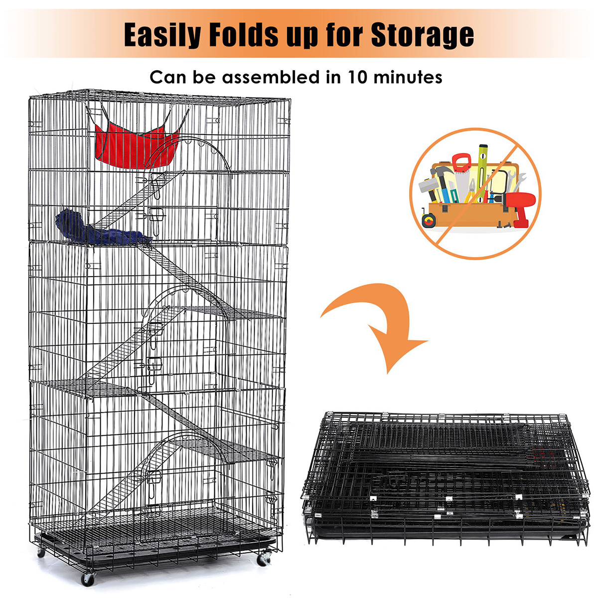 PawGiant-Oversized-6-Tier-Cat-Cage-77quot-Tall-1-5-Cats-wHammock-Cat-Bed--5-Ramp-Ladders-5-Platforms-1931893-4