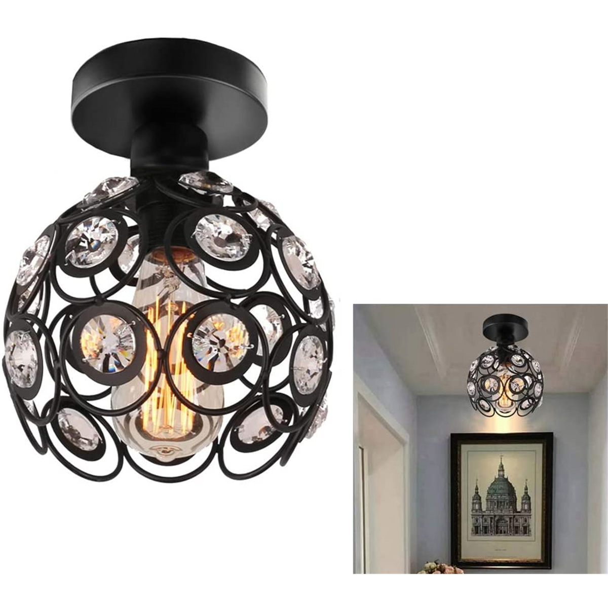 110-240V-BlackWhite-Mini-Chandelier-Crystal-Modern-Industrial-Semi-Flush-Mount-Ceiling-Light-Fixture-1797065-11