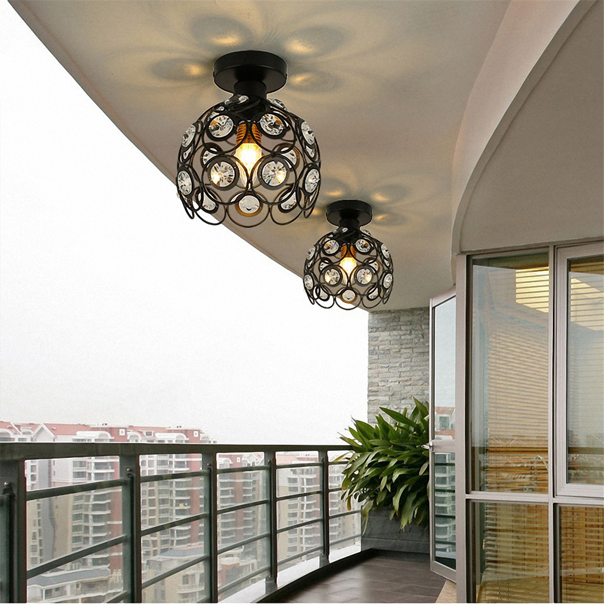 110-240V-BlackWhite-Mini-Chandelier-Crystal-Modern-Industrial-Semi-Flush-Mount-Ceiling-Light-Fixture-1797065-3