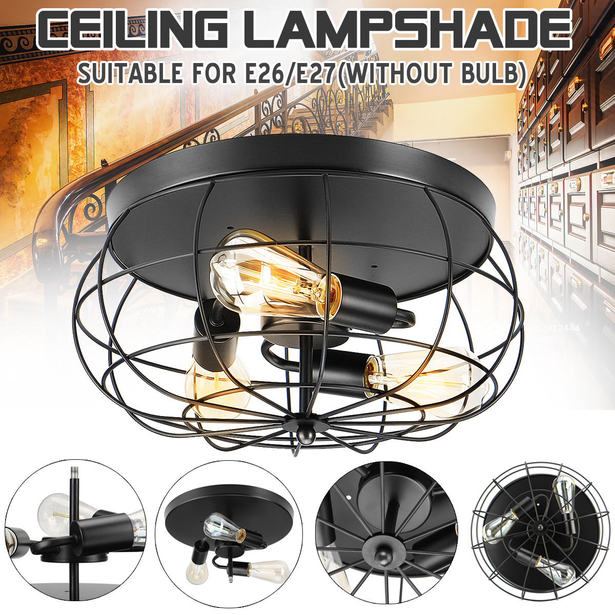 16quot-3-Light-Industrial-Pendant-Ceiling-Light-Fixture-Chandelier-Metal-Metal-1704842-1