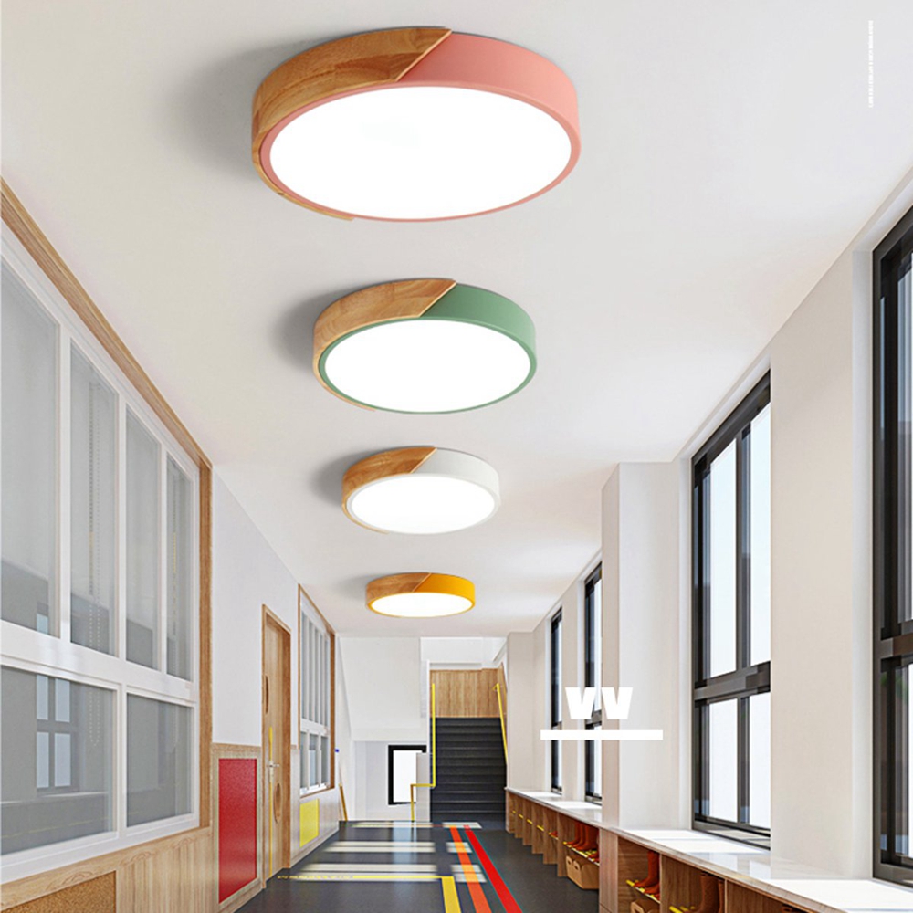 18W-Ultra-thin-Ceiling-Light-Colorful-Round-Acrylic-LED-Wood-Room-Ceiling-Lamp-1439217-3