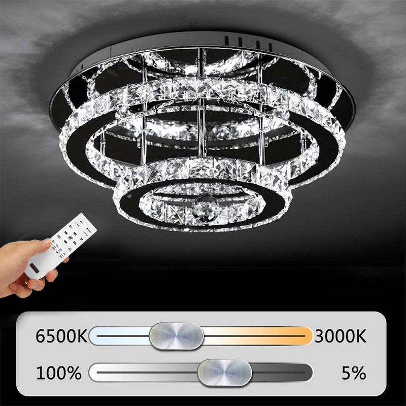 24W48W-Chandelier-Crystal-Stepless-Dimming-LED-Round-Ceiling-Light-Remote-Control-Fixture-Decor-AC10-1770825-2