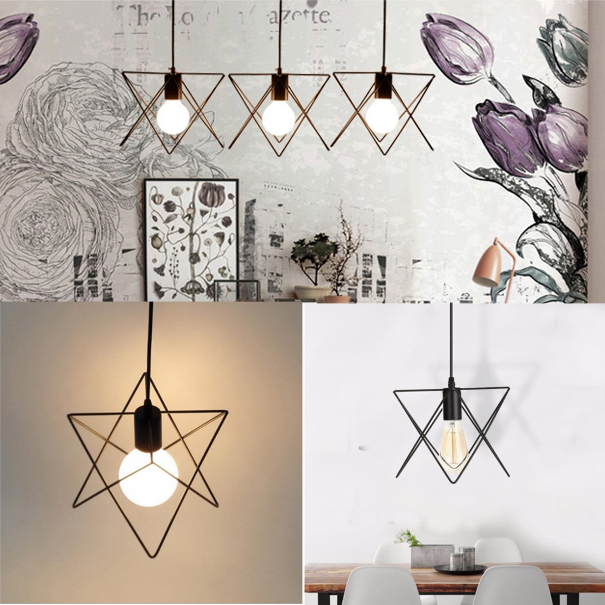 3-In-1-Metal-Vintage-Ceiling-Light-Pendant-Lamp-Cage-Lampshade-Fixture-Chandelier-Indoor-Lighting-1118747-1
