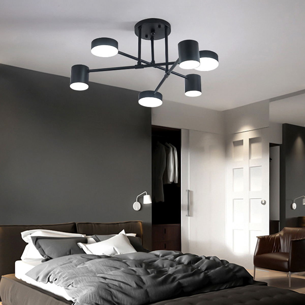33W-6-Head-Modern-LED-Ceiling-Light-Home-Office-Acrylic-Lampshade-Lamp-110V220V-1621496-2