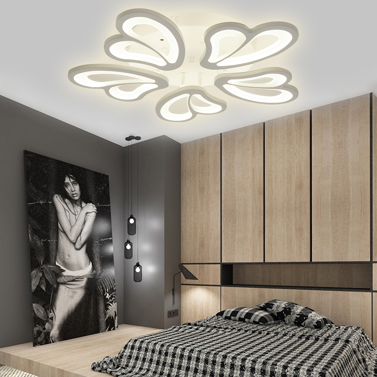 5-Heads-Modern-Ceiling-LampRemote-Control-AC-110-220V-Living-Room-Bedroom-Study-Light-1793881-2