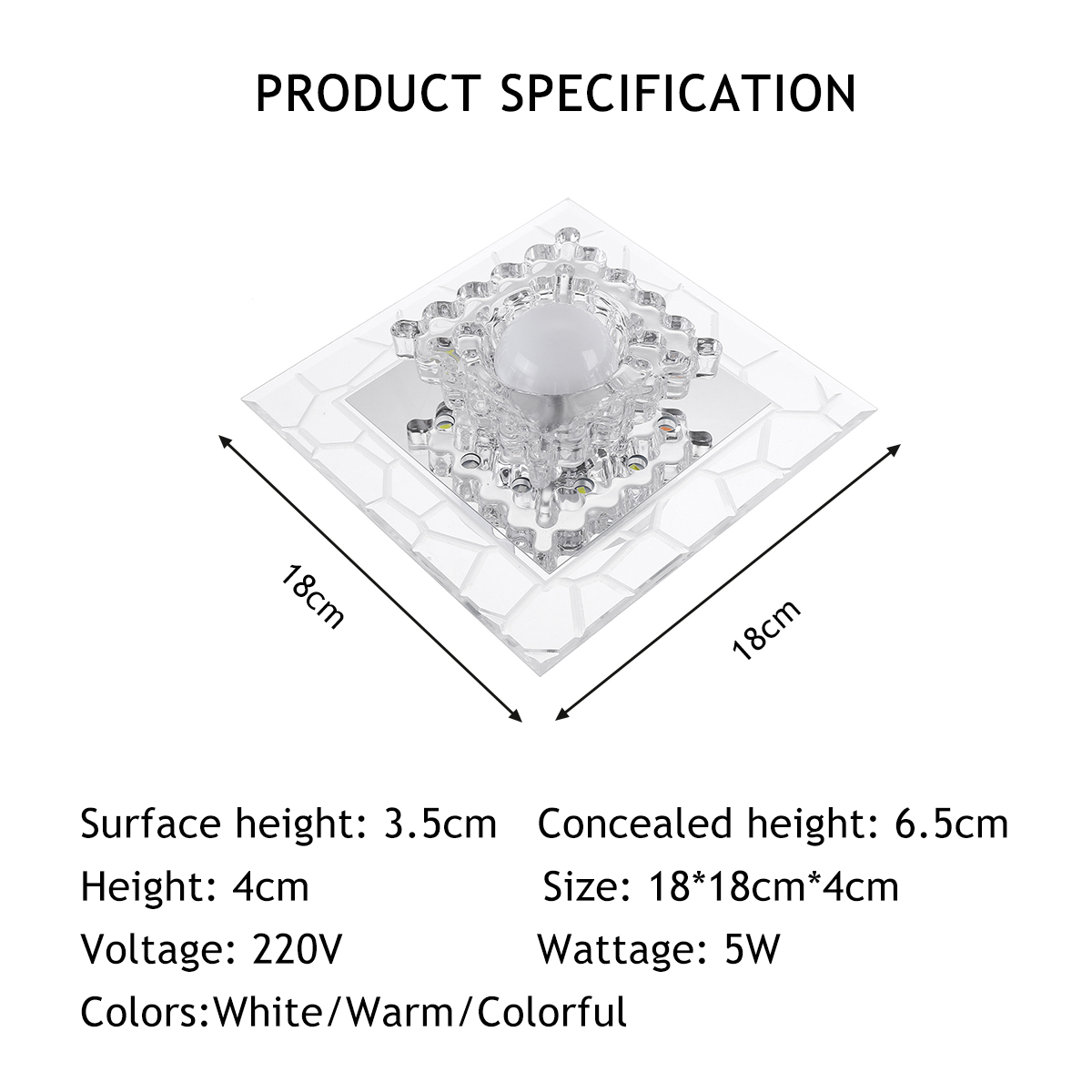 5W-220V-18cm-Bright-Crystal-LED-Ceiling-Lights-Fixture-Pendant-Aisle-Hallway-Lamps-1697166-3