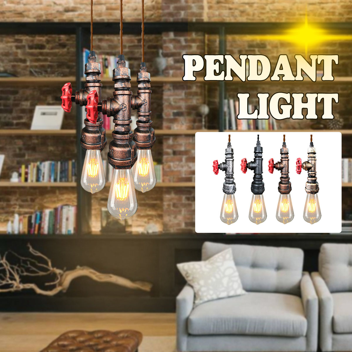 85-265V-Retro-Pendant-Light-Ceiling-E27-Lamp-Bulb-Alloy-116cm-Home-Decoration-1732595-1