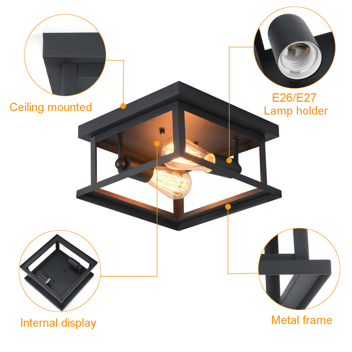 AC100V-240V-Metal-Pendant-Ceiling-Light-Shade-Industrial-Geometric-Wire-Cage-Lampshade-Lamp-Without--1837729-4