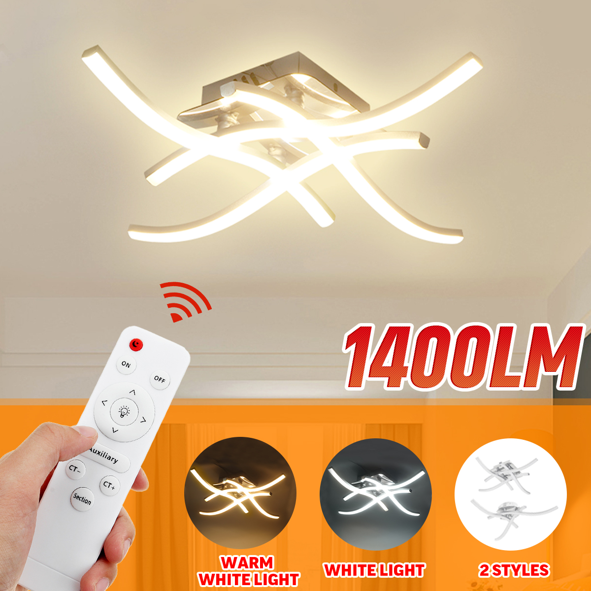 AC165-265V-Moden-LED-34-Light-Ceiling-Lamp-Remote-Control-Kitchen-Bedoom-1763868-1