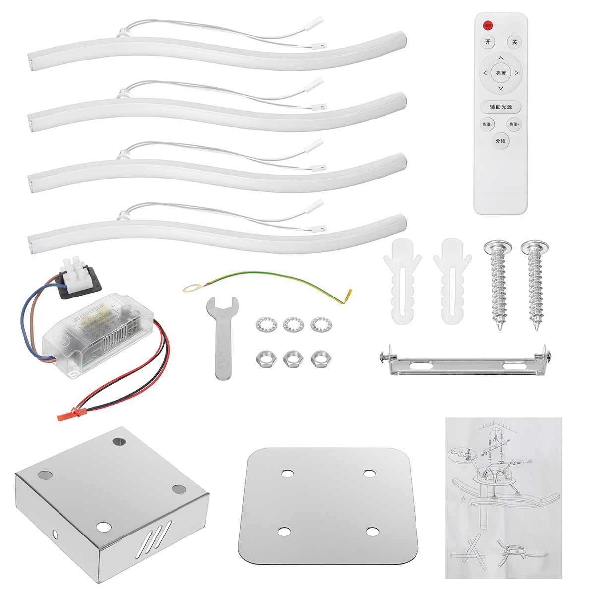 AC165-265V-Moden-LED-34-Light-Ceiling-Lamp-Remote-Control-Kitchen-Bedoom-1763868-11