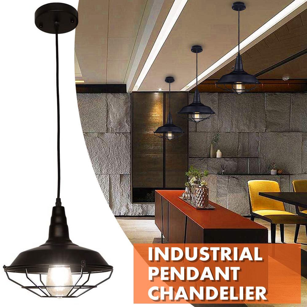 Farmhouse-Pendant-Light-Industrial-Rustic-Black-Hanging-Light-Ceiling-Lamp-Fixture-Lighting-with-Cag-1800457-2