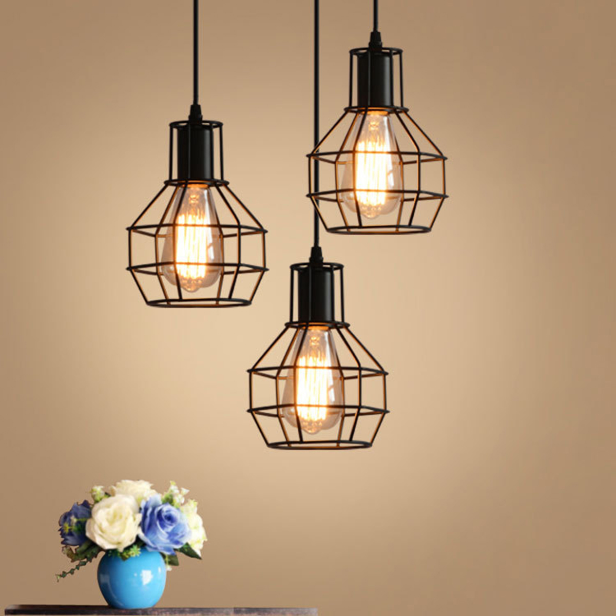 Industrial-Vintage-Metal-Cage-Fixture-Ceiling-Pendant-Light-Hanging-Lamp-Shade-Without-Bulb-1809625-2