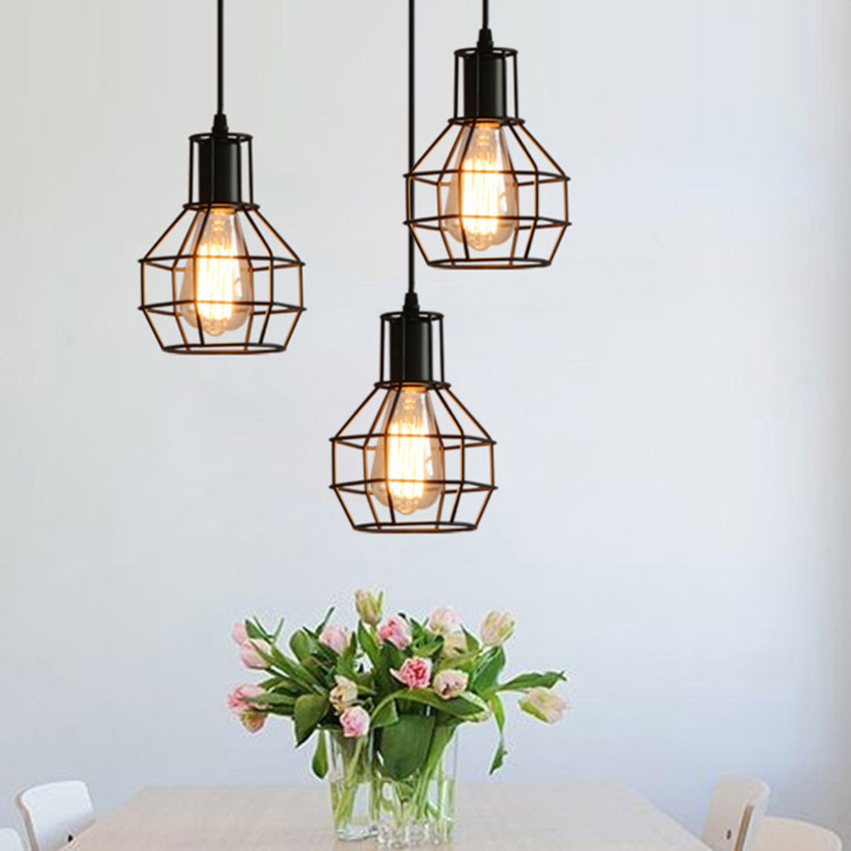 Industrial-Vintage-Metal-Cage-Fixture-Ceiling-Pendant-Light-Hanging-Lamp-Shade-Without-Bulb-1809625-3