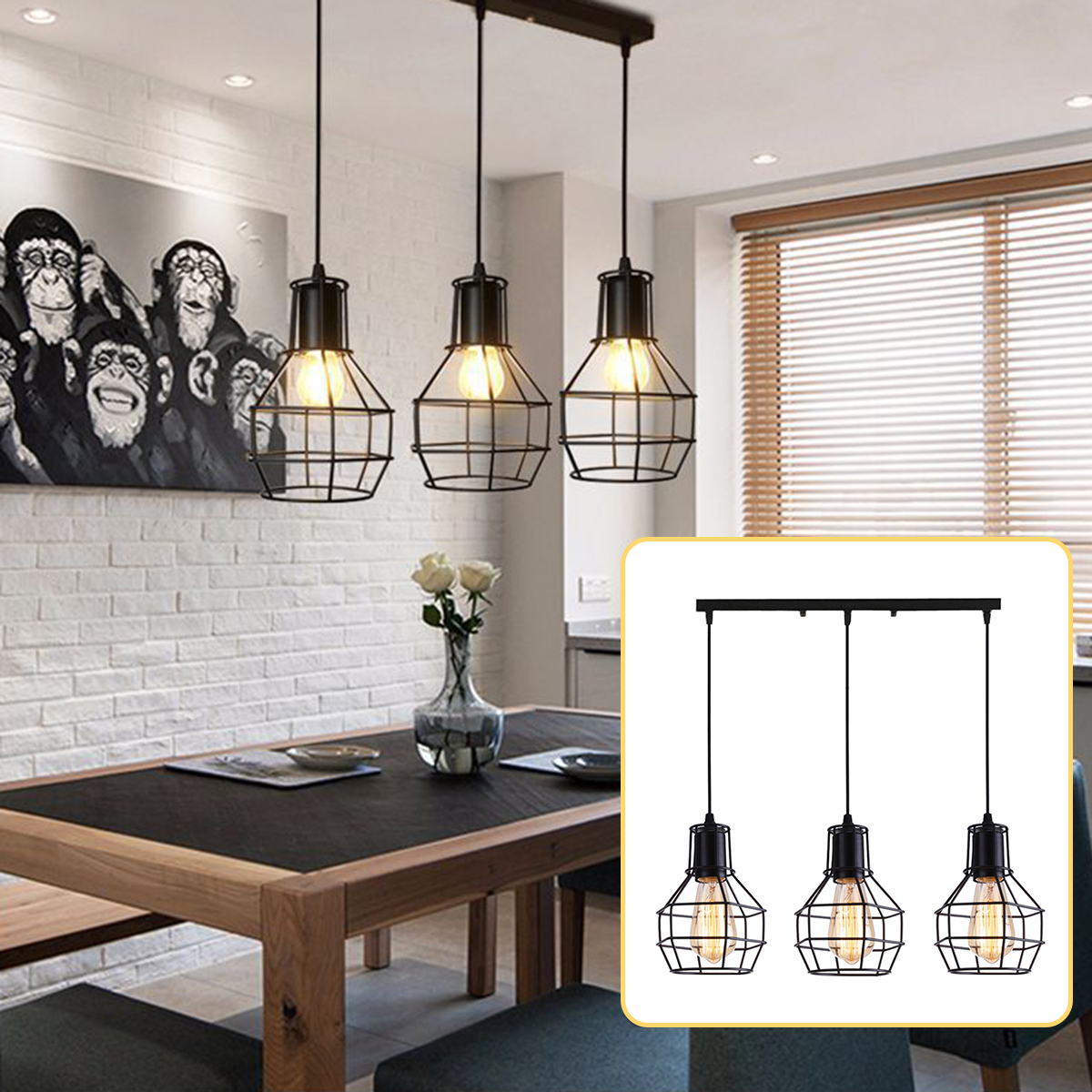 Industrial-Vintage-Metal-Cage-Fixture-Ceiling-Pendant-Light-Hanging-Lamp-Shade-Without-Bulb-1809625-5