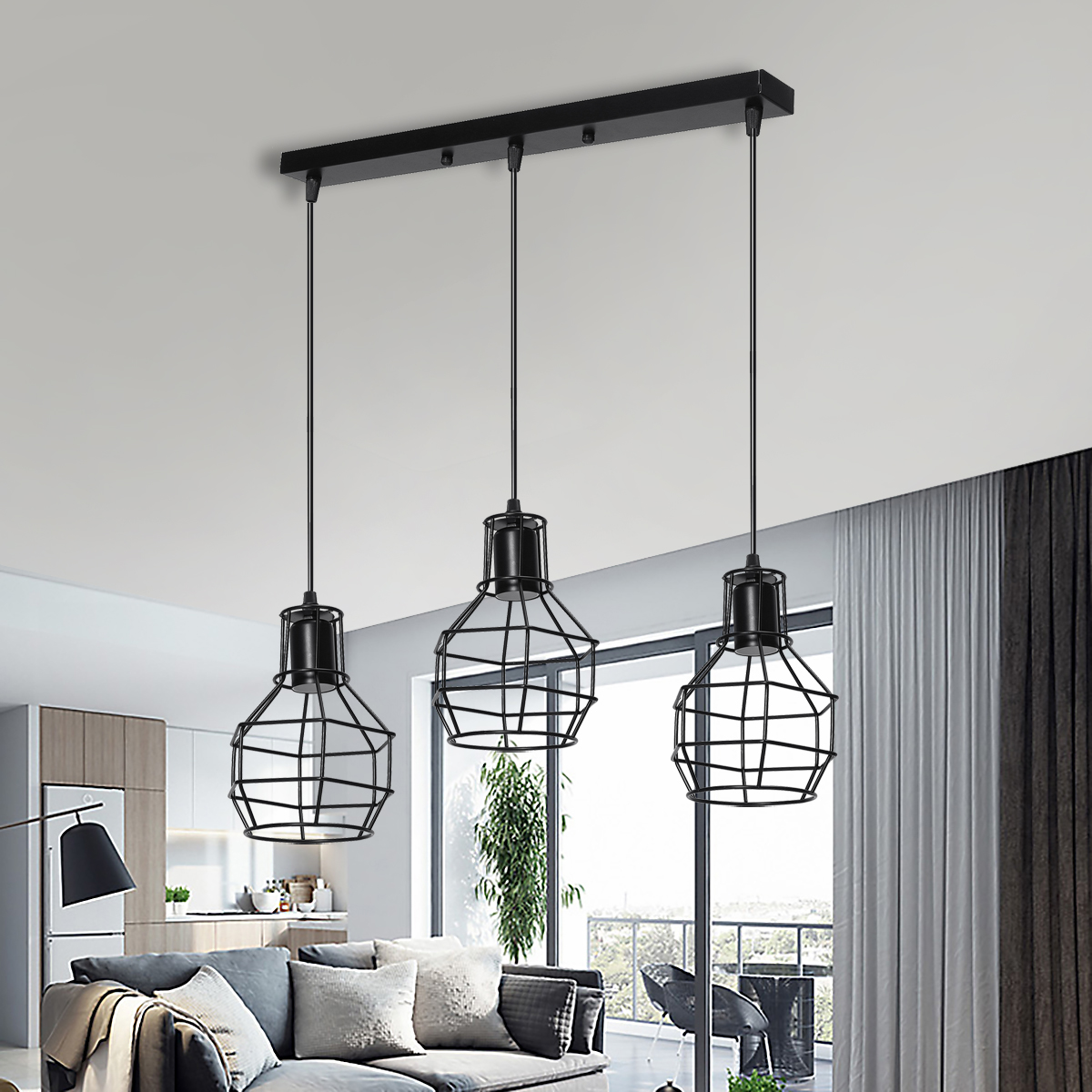 Industrial-Vintage-Metal-Cage-Fixture-Ceiling-Pendant-Light-Hanging-Lamp-Shade-Without-Bulb-1809625-6