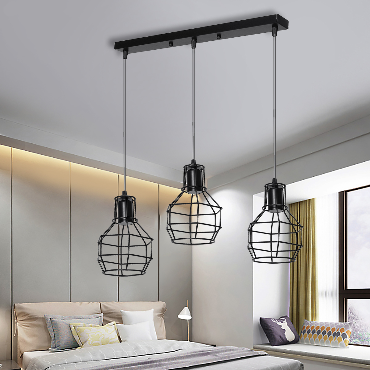 Industrial-Vintage-Metal-Cage-Fixture-Ceiling-Pendant-Light-Hanging-Lamp-Shade-Without-Bulb-1809625-7