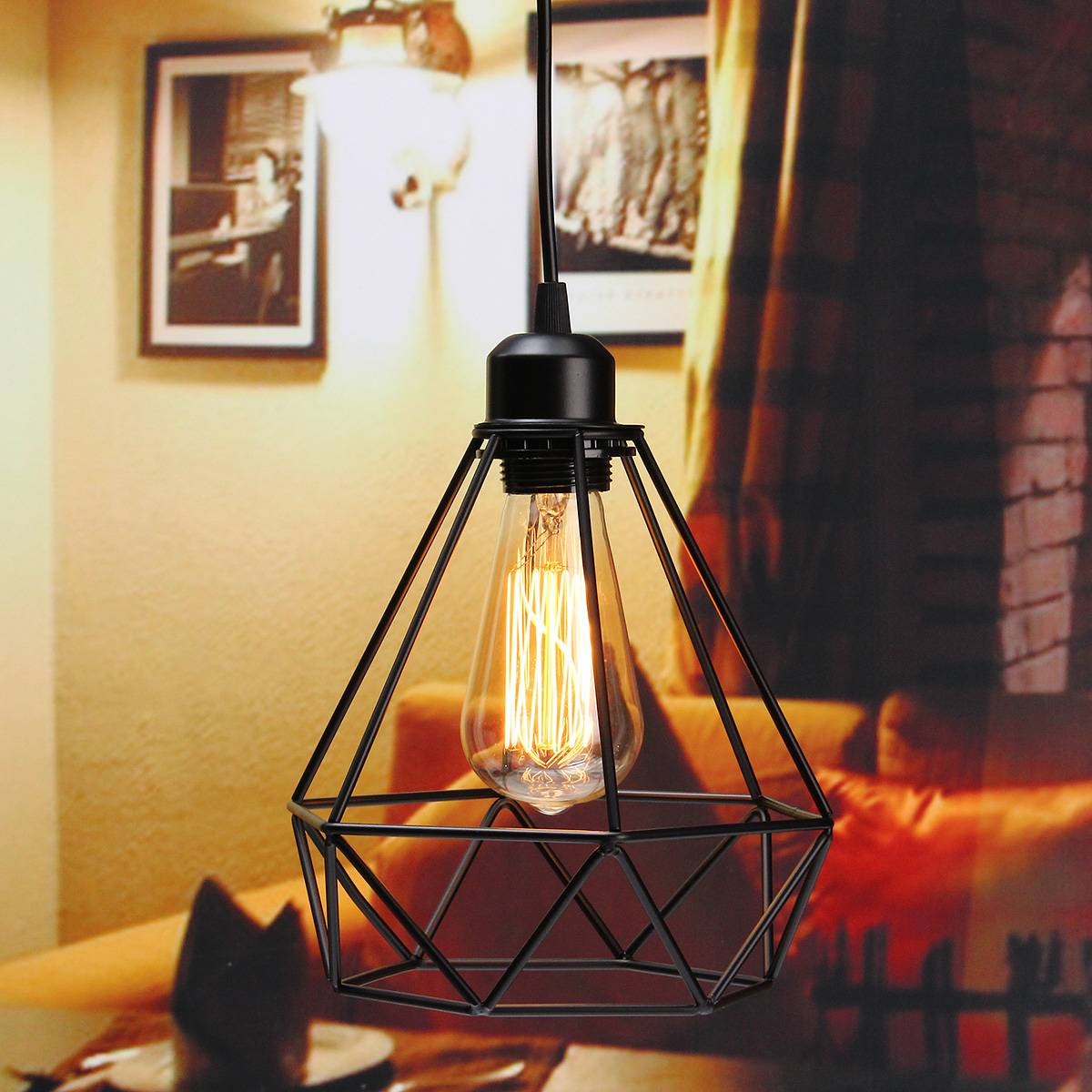 Industrial-Vintage-Metal-Cage-Hanging-Ceiling-Pendant-Lamp-Lighting-Holder-Shade-1534598-7