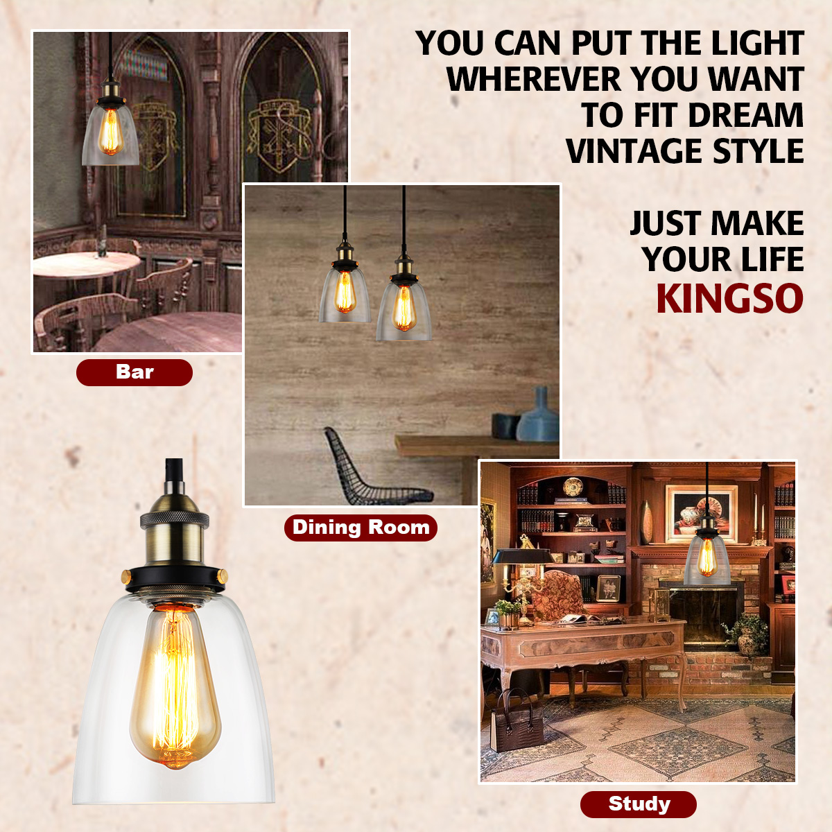 KINGSO-110V-E26E27-Vintage-Industrial-Pendant-Light-Bell-like-Glass-Shade-Without-Bulb-1896142-2