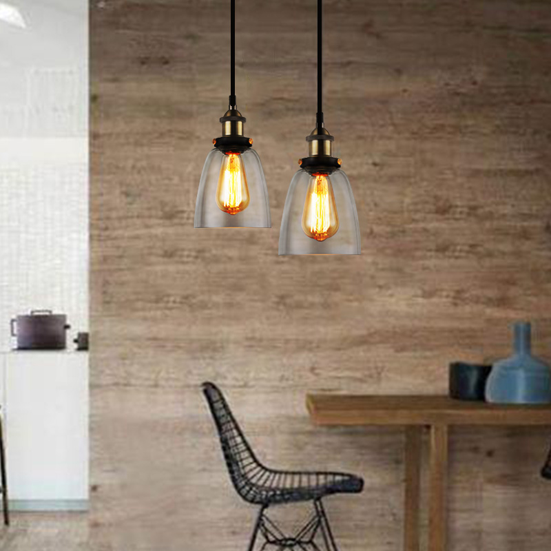 KINGSO-110V-E26E27-Vintage-Industrial-Pendant-Light-Bell-like-Glass-Shade-Without-Bulb-1896142-3