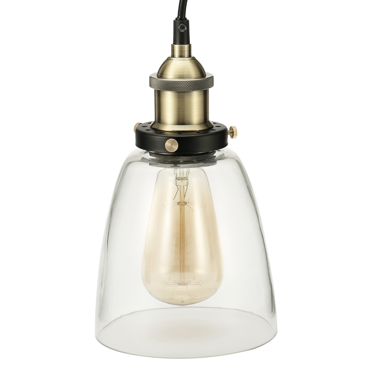 KINGSO-110V-E26E27-Vintage-Industrial-Pendant-Light-Bell-like-Glass-Shade-Without-Bulb-1896142-5