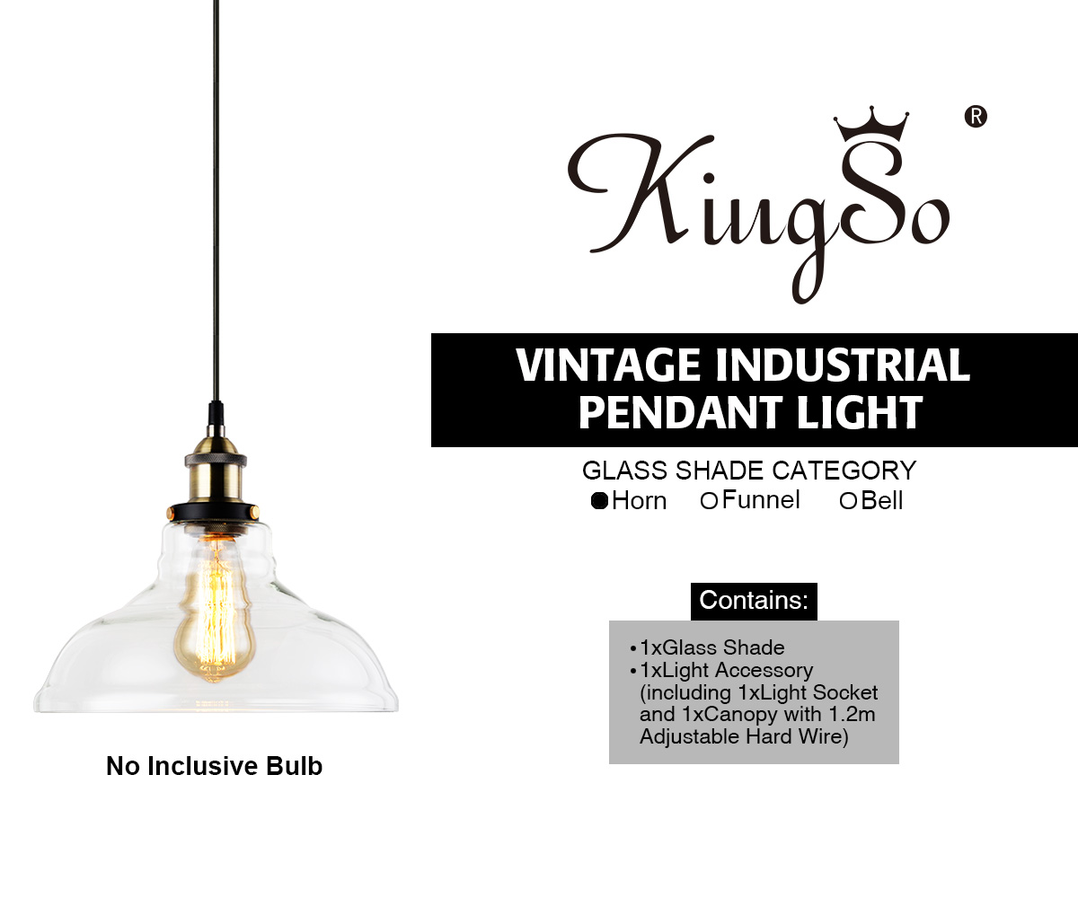 KingSo-E27-220V-Vintage-Industrial-Pendant-Light-Horn-like-Glass-Shade-Without-Bulb-1896193-1