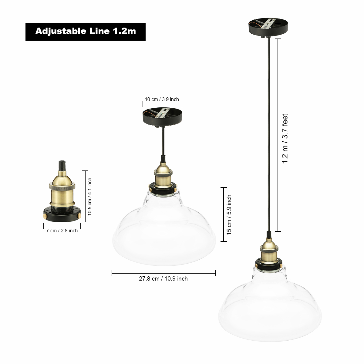 KingSo-E27-220V-Vintage-Industrial-Pendant-Light-Horn-like-Glass-Shade-Without-Bulb-1896193-5