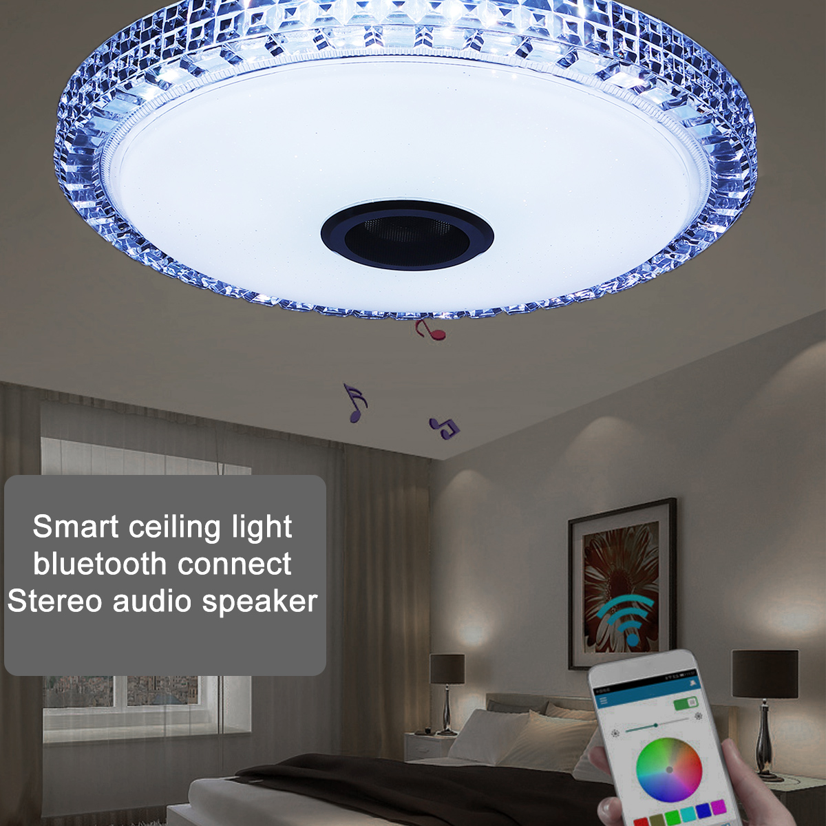 RGB-LED-Ceiling-Lights-Flush-Mount-Smart-bluetooth-Lamp-Remote-Control-Dimmable-1843110-4