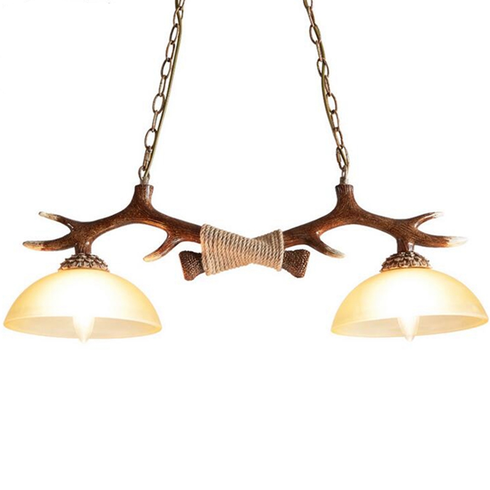 Vintage-Antler-Resin-Double-Light-Deer-Horn-Pendant-Chandelier-Lamp-Dinning-Bar-1440418-2