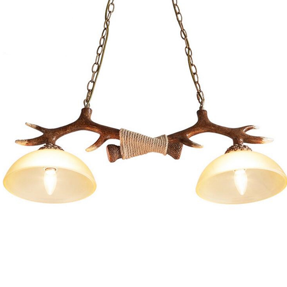 Vintage-Antler-Resin-Double-Light-Deer-Horn-Pendant-Chandelier-Lamp-Dinning-Bar-1440418-5