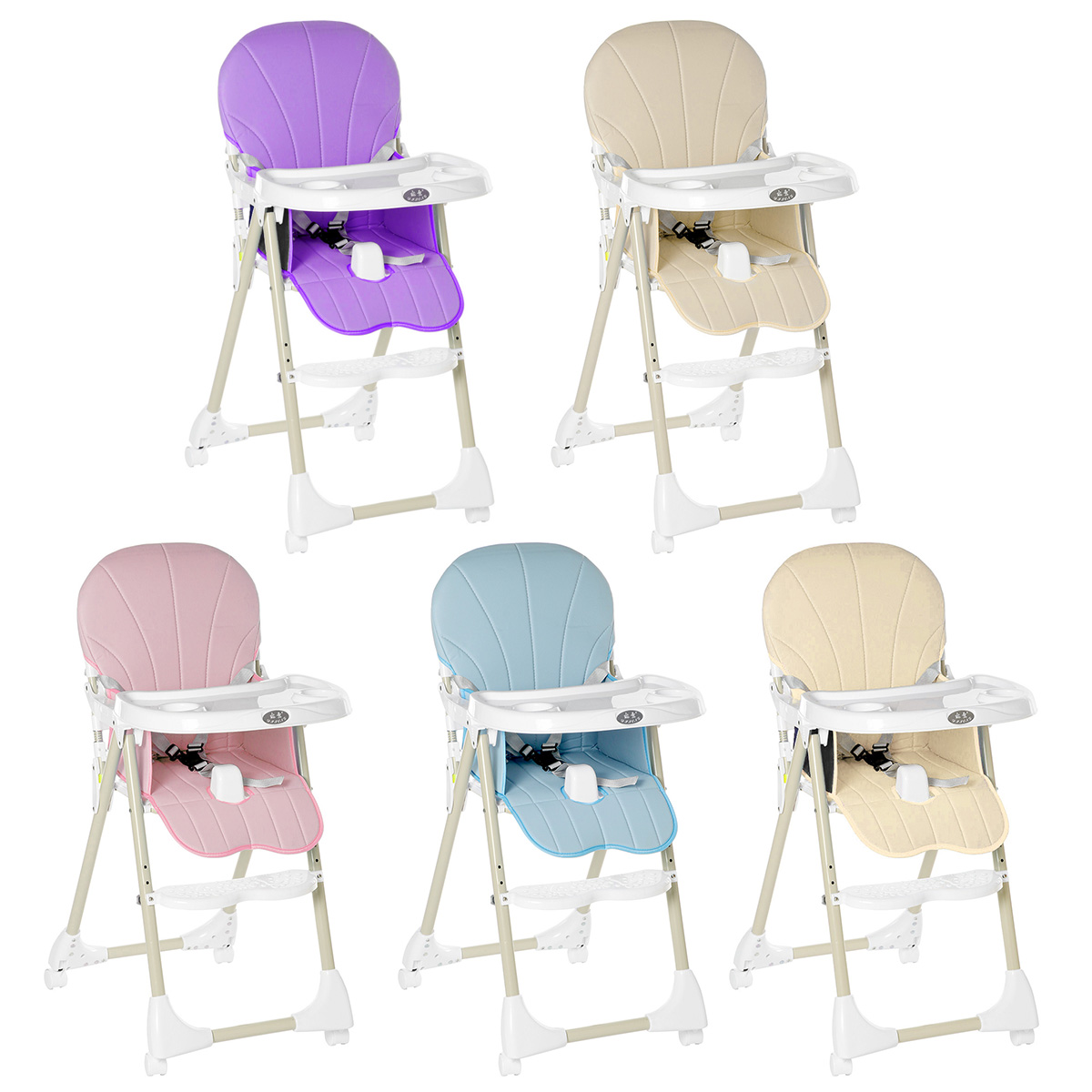 Ditong-Portable-Folding-Baby-High-Chair-Adjustable-Plate-Lockable-Wheels-PU-Seat-with-Environmental--1748389-9