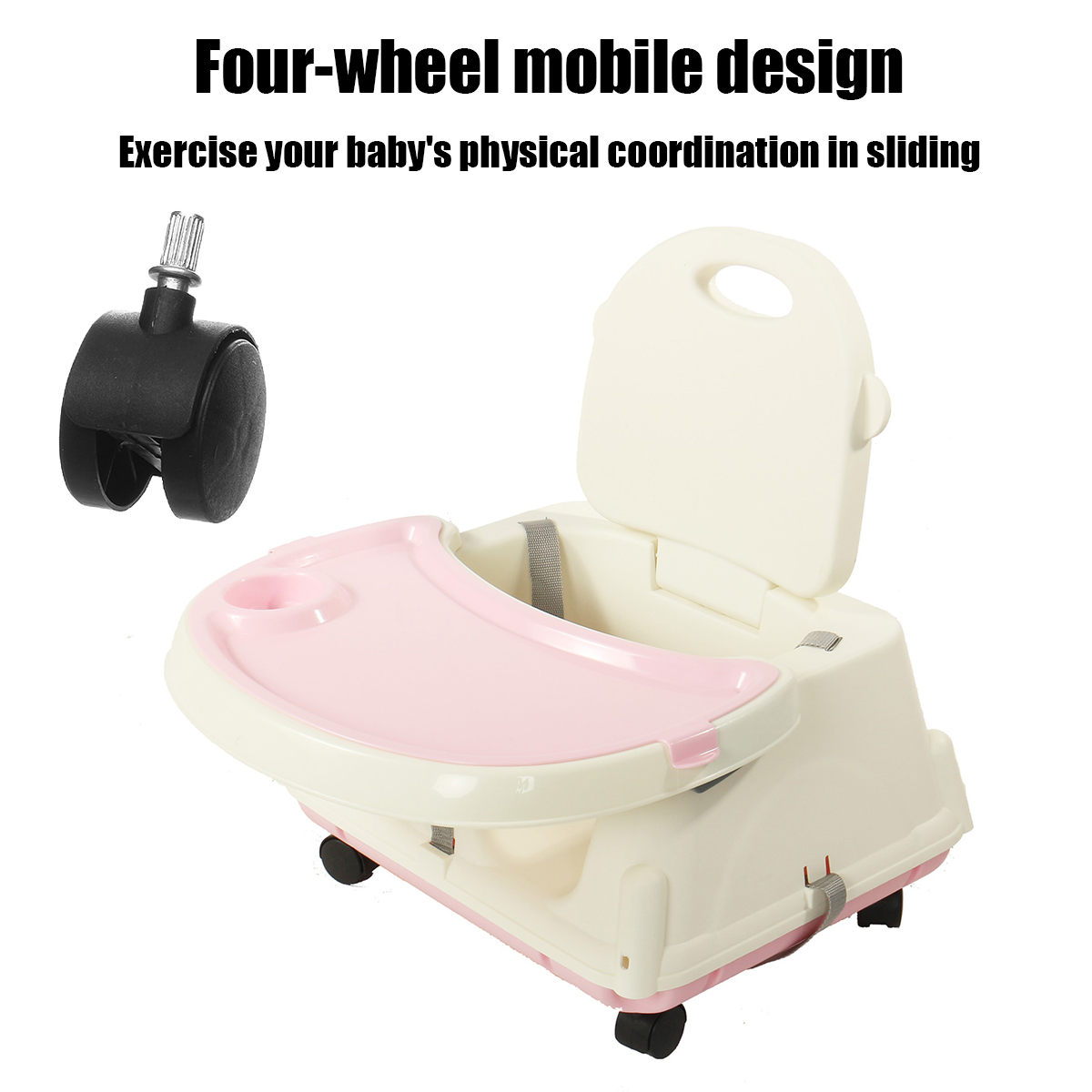 KUDOSALE-3-in-1-Adjustable-Baby-High-Chair-Table-Convertible-Play-Seat-Booster-Toddler-Feeding-with--1749429-4