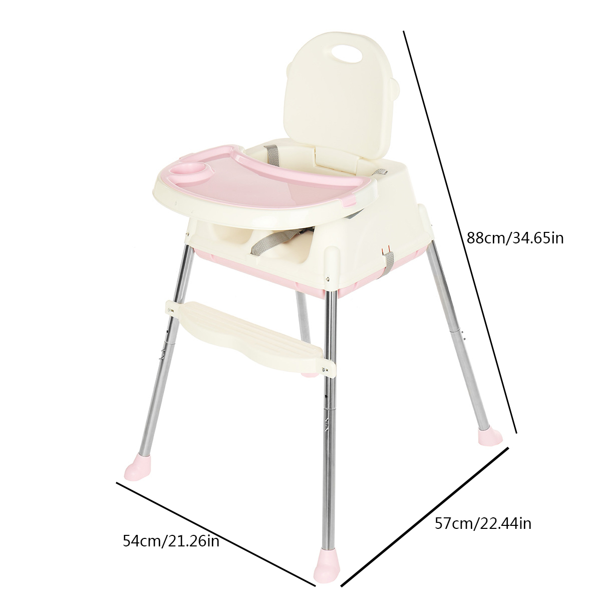 KUDOSALE-3-in-1-Adjustable-Baby-High-Chair-Table-Convertible-Play-Seat-Booster-Toddler-Feeding-with--1749429-9