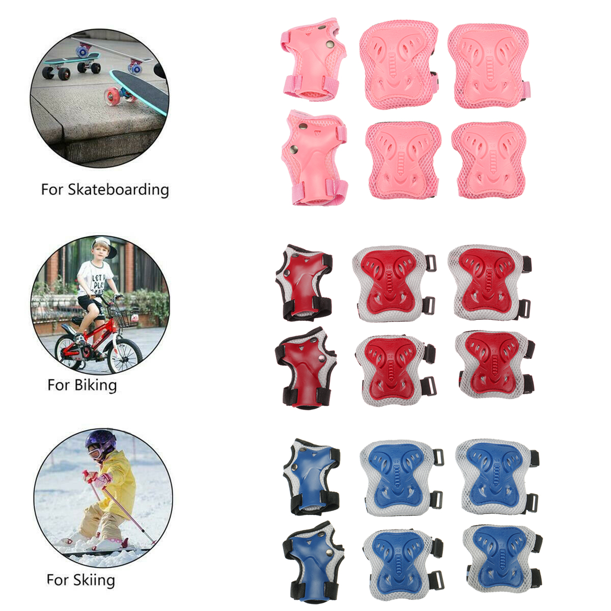 6PCS-Set-Adult-Children-KneeElbowWrist-Pads-Protective-Gears-for-Skateboard-Bicycle-Ice-Inline-Rolle-1796809-4