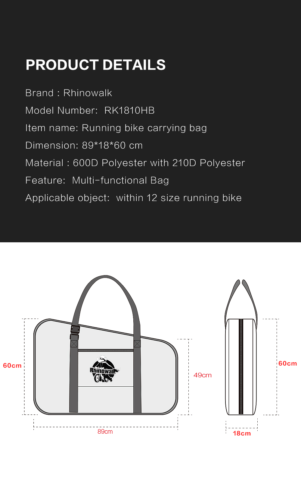 Rhinowalk-100L-Large-Capacity-Storage-Bag-for-12-Inch-Balance-Bike-Carry-Bag-Children-Kids-Training--1817954-2